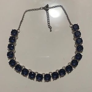 Silver and navy blue necklace!